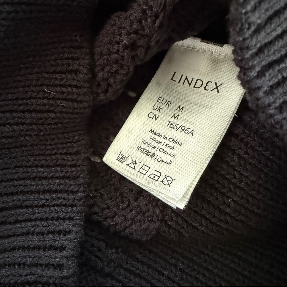 Lindex (Sweden) Black Loose Knit Flutter Sleeve Top Women’s Medium - Picture 7 of 9